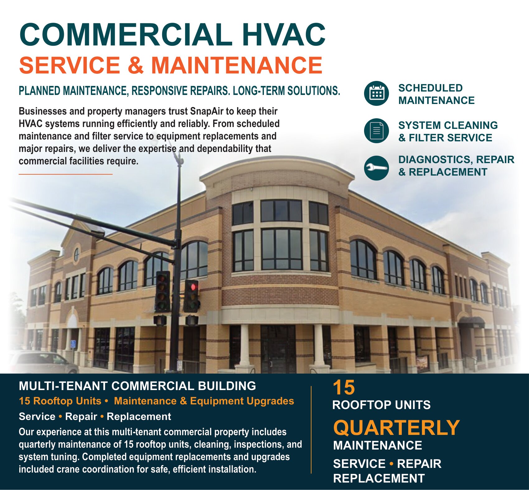Commercial work done by SnapAir LLC, Heating, Cooling, Plumbing