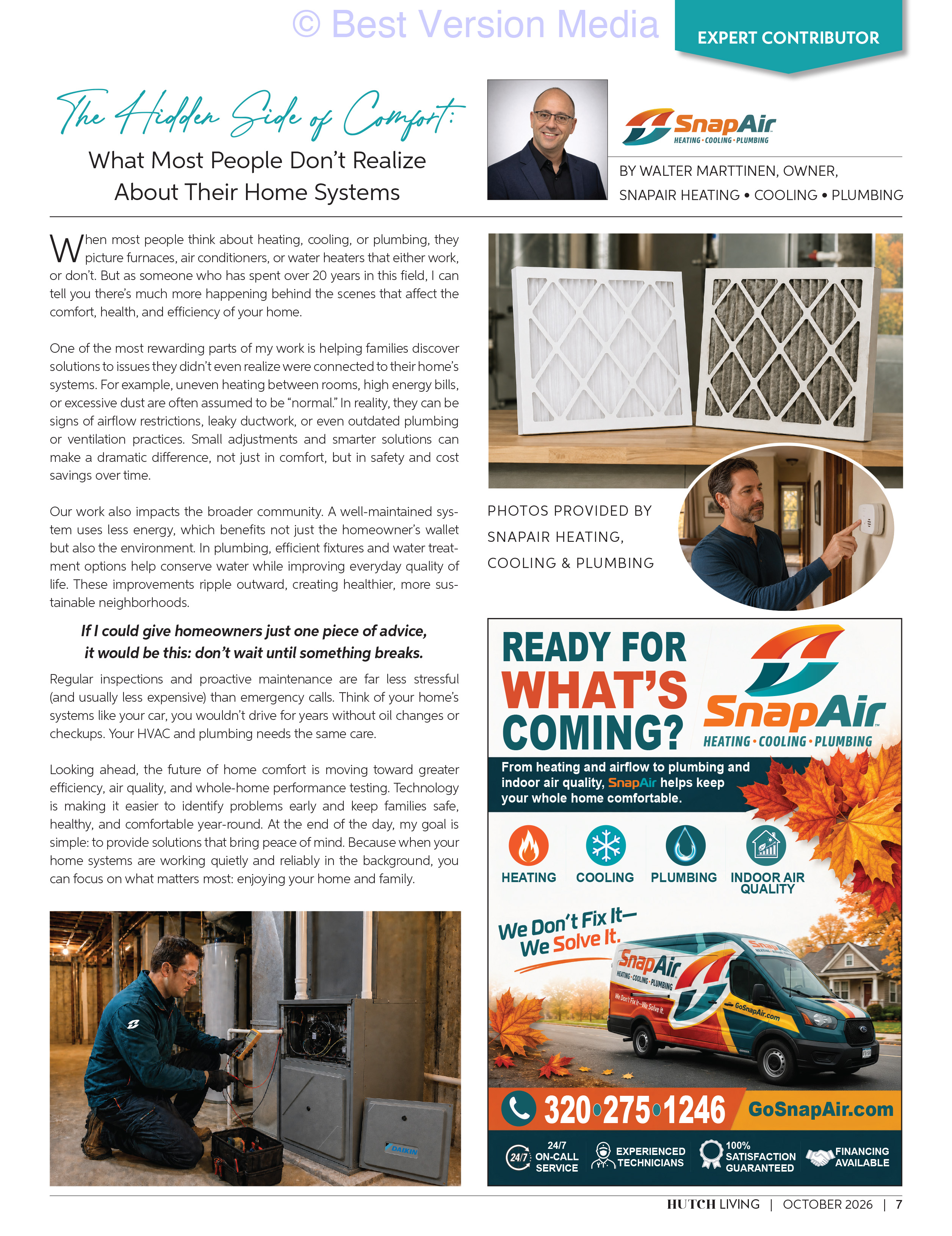 Walter Marttinen's Hutch Living Expert Contributor article, October 2026
